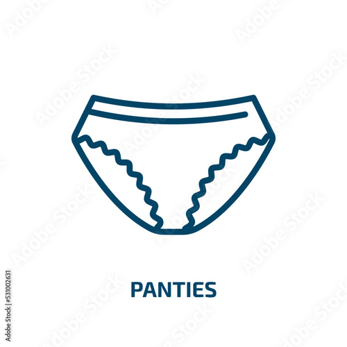 panties icon from clothes collection. Thin linear panties, underwear, fashion outline icon isolated on white background. Line vector panties sign, symbol for web and mobile