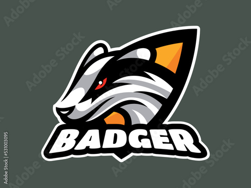 Tablou canvas Badger Head Mascot Logo Template Vector Illustration