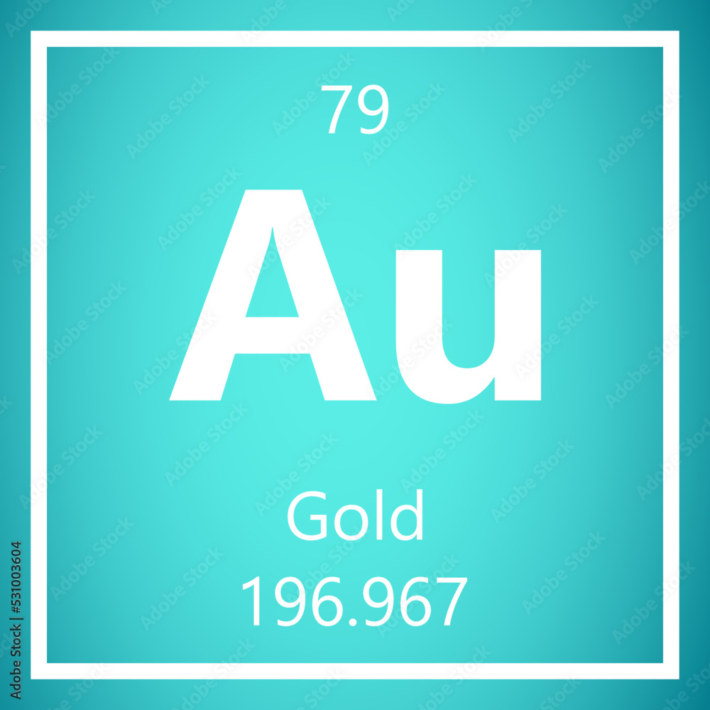 Gold Au Periodic Table of Elements, Atomic Mass Vector Illustration  Molecule. Stock Vector | Adobe Stock