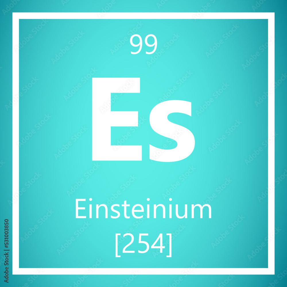 Einsteinium Es Periodic Table of Elements, Atomic Mass Vector Illustration Molecule.
Einsteinium Es Periodic Table of Elements, Atomic Mass Vector Illustration Molecule.