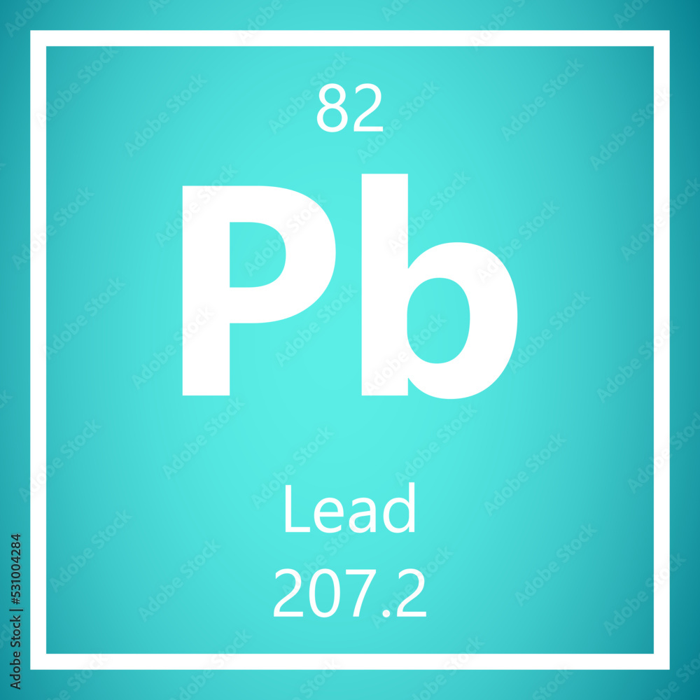 Lead Pb Periodic Table of Elements, Atomic Mass Vector Illustration Molecule. Stock Vector