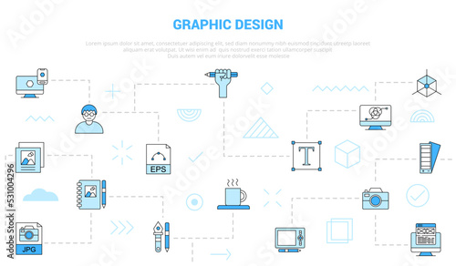 graphic design concept with icon set template banner with modern blue color style