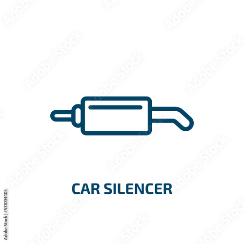 car silencer icon from car parts collection. Thin linear car silencer, muffler, silencer outline icon isolated on white background. Line vector car silencer sign, symbol for web and mobile