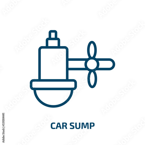 car sump icon from car parts collection. Thin linear car sump, vehicle, equipment outline icon isolated on white background. Line vector car sump sign, symbol for web and mobile