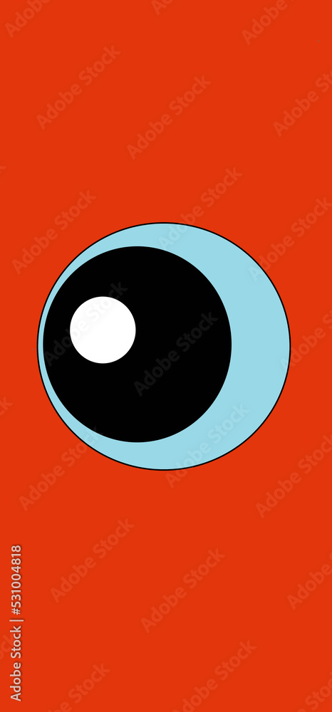 Eye Icon Design for wallpaper and web, isolated on orange background