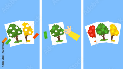 creative task tree with paper and plasticine