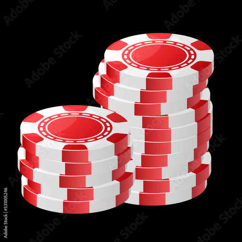 red poker chips stack vector illustration pills logo icon clipart