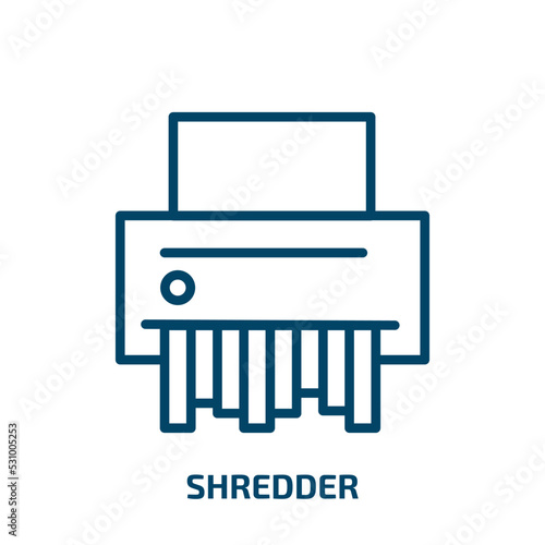 shredder icon from business and analytics collection. Thin linear shredder, office, paper outline icon isolated on white background. Line vector shredder sign, symbol for web and mobile