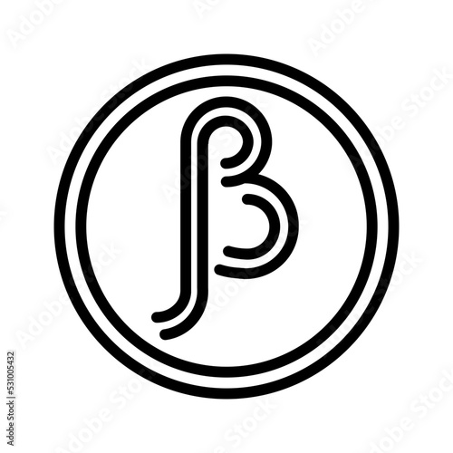 Black line icon for Beta