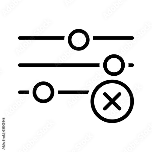 Black line icon for Clear filter