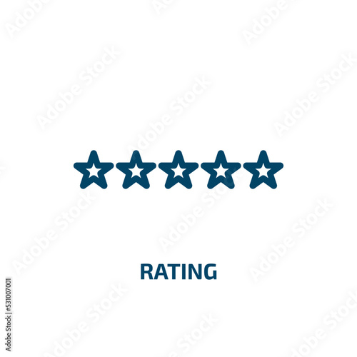 rating icon from blogger and influencer collection. Thin linear rating, rate, business outline icon isolated on white background. Line vector rating sign, symbol for web and mobile