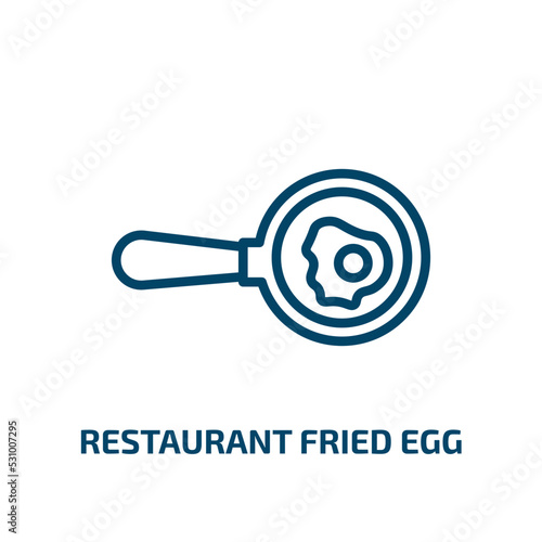 restaurant fried egg icon from bistro and restaurant collection. Thin linear restaurant fried egg, restaurant, menu outline icon isolated on white background. Line vector restaurant fried egg sign,