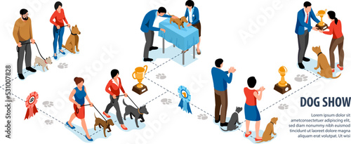 Dog Show Isometric Infographics