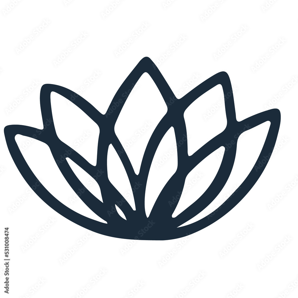 Lotus symbol vector illustration in line stroke design Stock