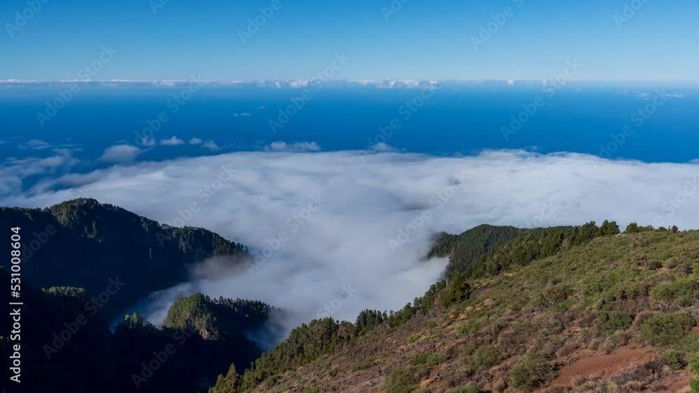 Top view timelapse of sea of clouds Top view timelapse of sea of clouds