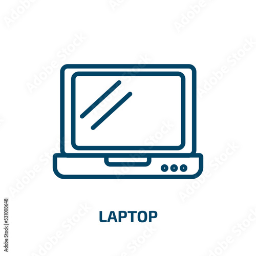 laptop icon from artificial intellegence and future technology collection. Thin linear laptop, computer, business outline icon isolated on white background. Line vector laptop sign, symbol for web and