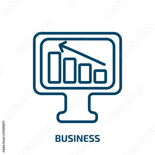 business icon from artificial intellegence and future technology collection. Thin linear business, social, money outline icon isolated on white background. Line vector business sign, symbol for web