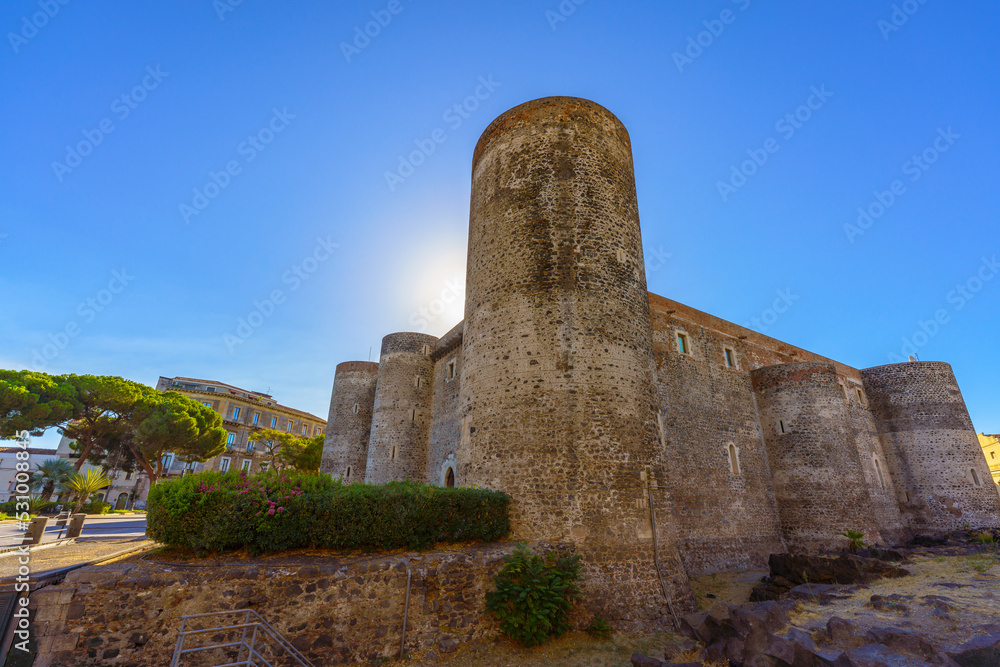 Castello Ursino Castle, medieval building located in Catania city, sicily, Italy