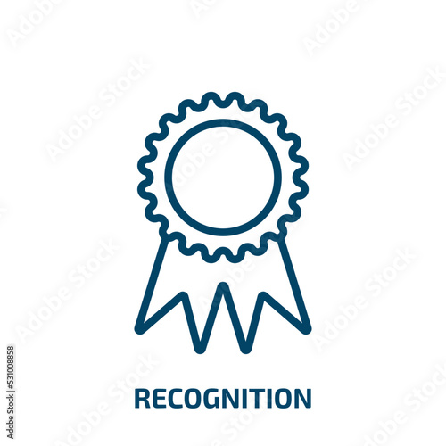 recognition icon from artificial intellegence and future technology collection. Thin linear recognition, technology, achievement outline icon isolated on white background. Line vector recognition