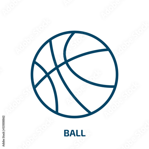 ball icon from artificial intellegence and future technology collection. Thin linear ball, soccer, collection outline icon isolated on white background. Line vector ball sign, symbol for web and