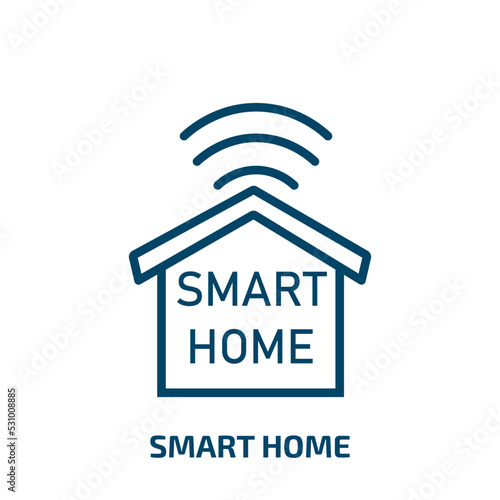 smart home icon from artificial intellegence and future technology collection. Thin linear smart home, smart, control outline icon isolated on white background. Line vector smart home sign, symbol for