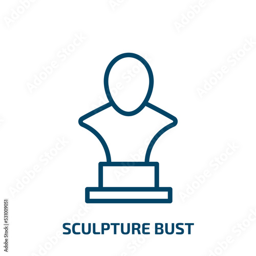 sculpture bust icon from art collection. Thin linear sculpture bust, antique, bust outline icon isolated on white background. Line vector sculpture bust sign, symbol for web and mobile