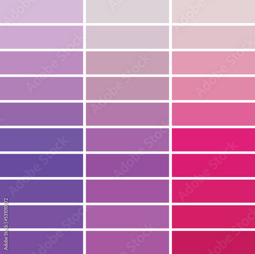 Color swatch. Pink and purple shades. Vector illustration background.