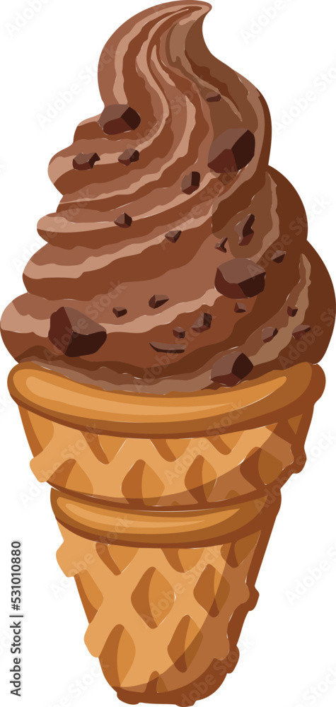 chocolate chip ice cream, sorbet, ice cream vector illustration chocolate chip ice cream, sorbet, ice cream vector illustration
