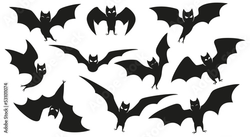 Leinwand Poster Halloween bat silhouette