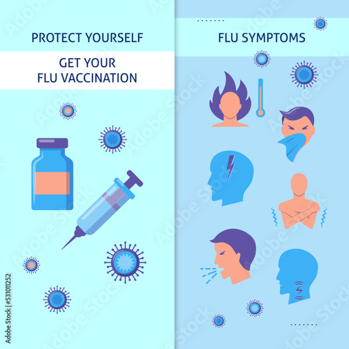 Flu symptoms and vaccination banner