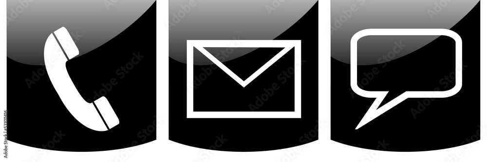 Kontakt Banner Buttons für Website in schwarz Kontakt Banner Buttons für Website in schwarz