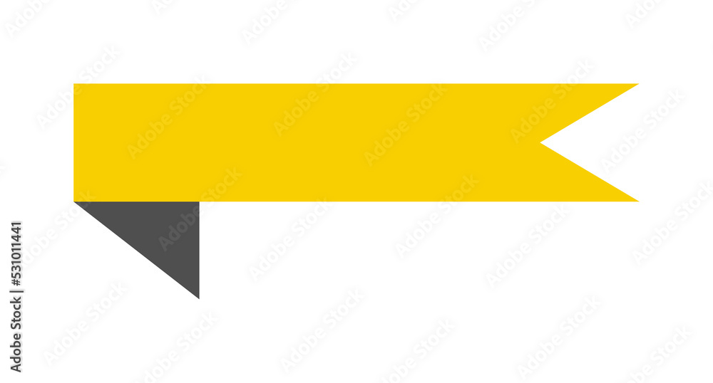 Banner Flagge in gelb orange mit Schatten und Textfreiraum Banner Flagge in gelb orange mit Schatten und Textfreiraum
