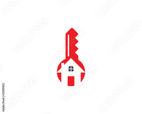 Home Key Logo sign icon symbol Element Design. Real Estate, House, Realtor, Mortgage Logotype. Vector illustration Logo template