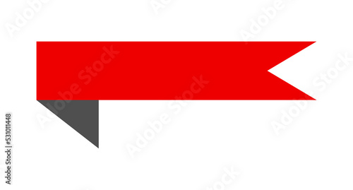 Banner Flagge in rot mit Schatten und Textfreiraum photo