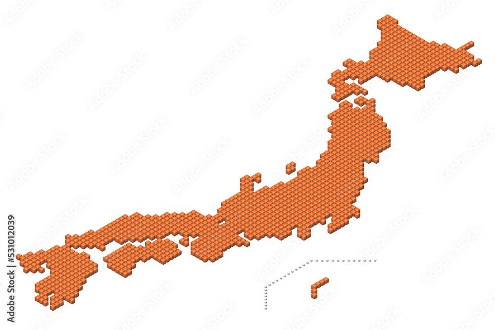 キューブドットの3D日本地図 キューブドットの3D日本地図