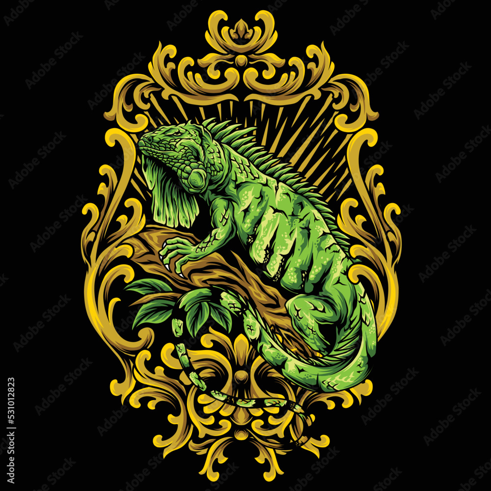 Obraz premium iguana vector design, can be used for posters, t-shirt designs, merch, etc