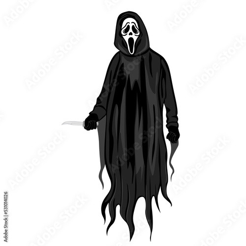 Fotografia Spooky scream ghost with a knife