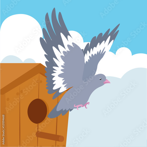 dove flew out of the dovecote