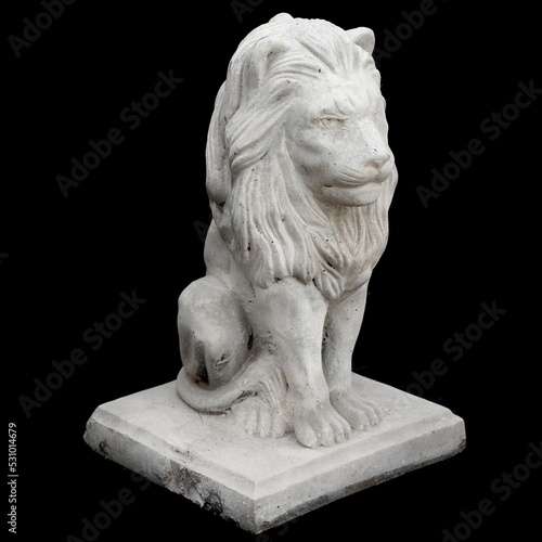lion statue isolated on the black background