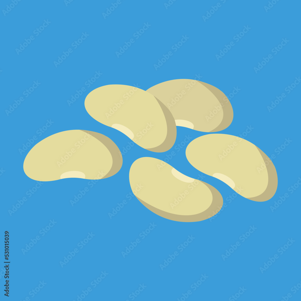 white beans on a blue background white beans on a blue background