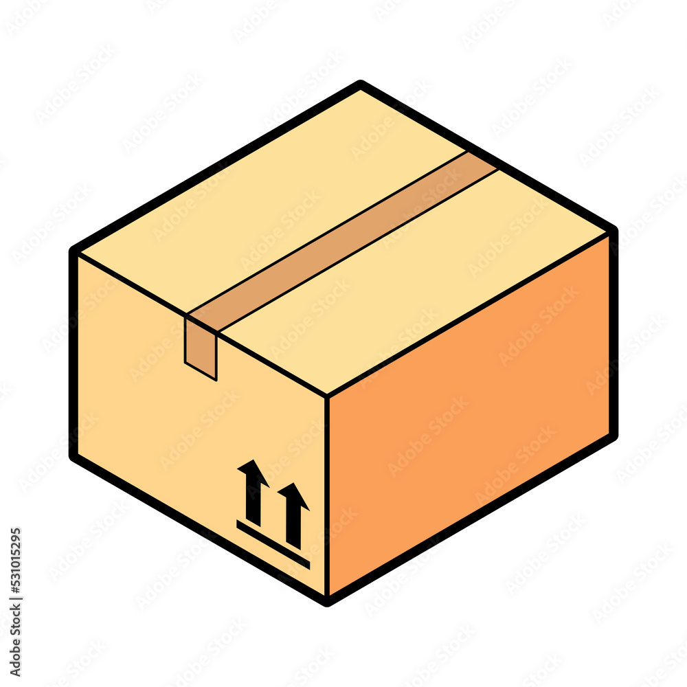 Isometric box packing icon Isometric box packing icon