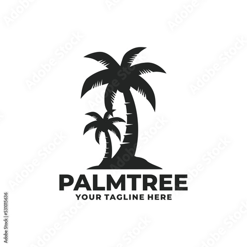 Wallpaper Mural Palm tree simple flat logo. Coconut tree logo Torontodigital.ca
