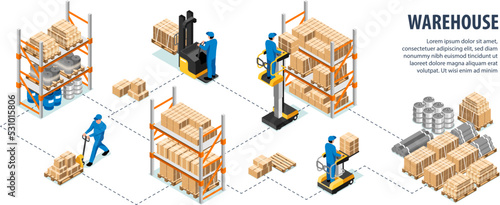 Isometric Warehouse Infographics