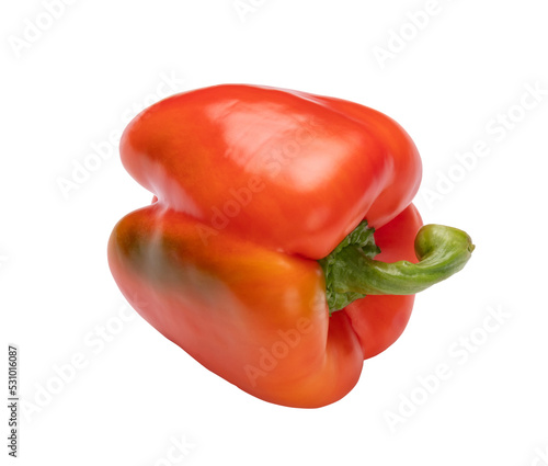 Foto Red paprika pepper top view png background.
