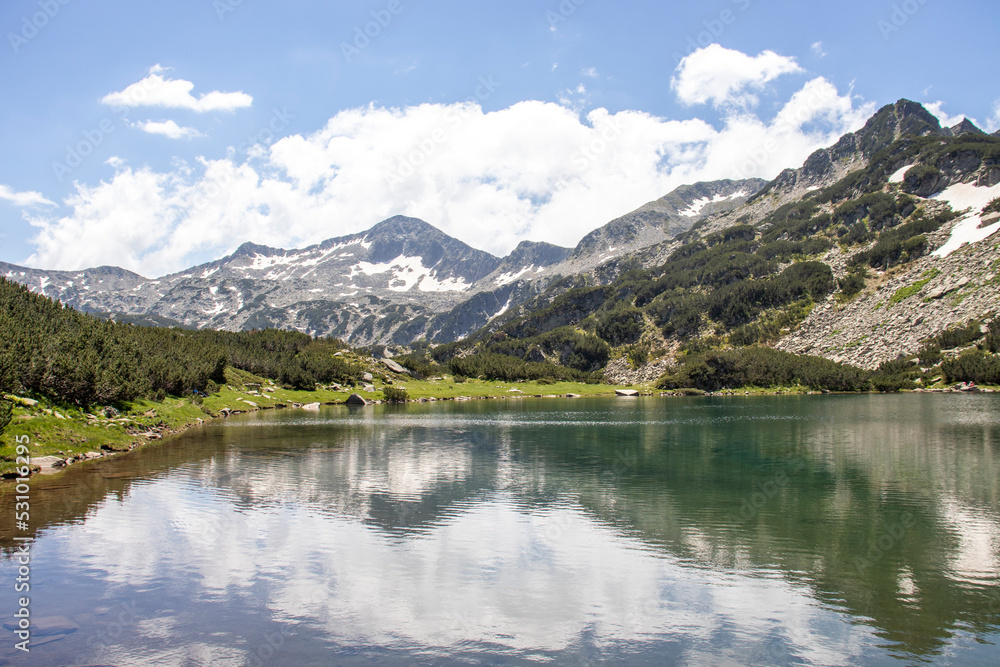 Summer landscape of Pirin Mountain near Muratovo lake, Bulgaria Summer landscape of Pirin Mountain near Muratovo lake, Bulgaria