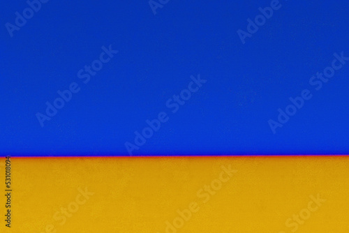 鮮やかな青と深い黄色のシンプルな色面構成 photo