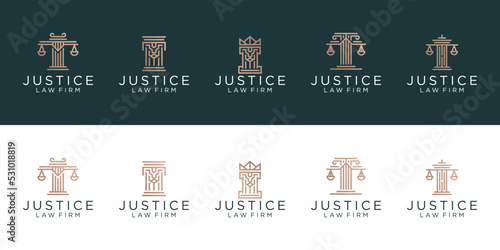 justice logo design collection, law, corporate design vector