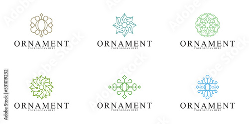 a collection of floral ornament designs, arabic style, lotus, decorations for beauty salons, decorations, boutiques, spas, yoga, cosmetic and skin care products