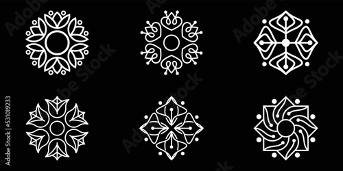 collection ornament logo design line art. Can be used for beauty salons, decorations, boutiques, spas, yoga, cosmetic and skin care products