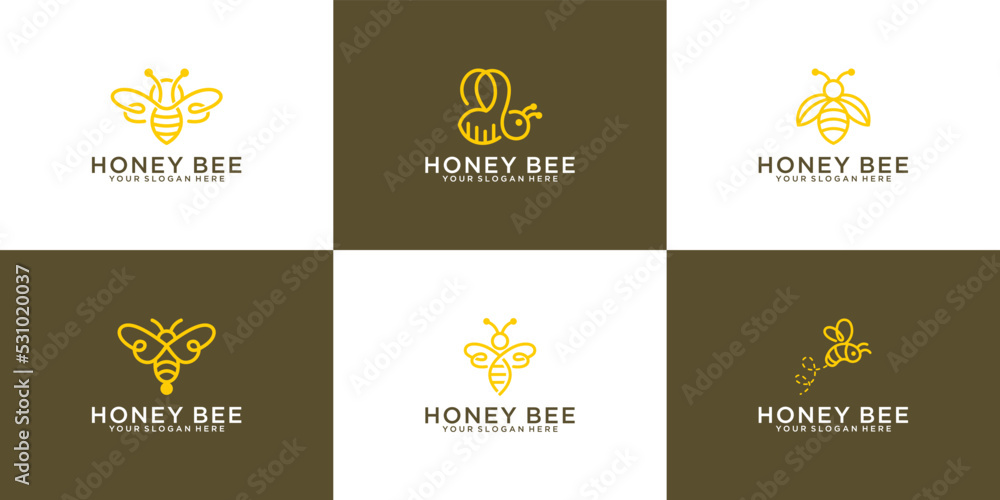 collection of bee, beetle, honeybee vector icons